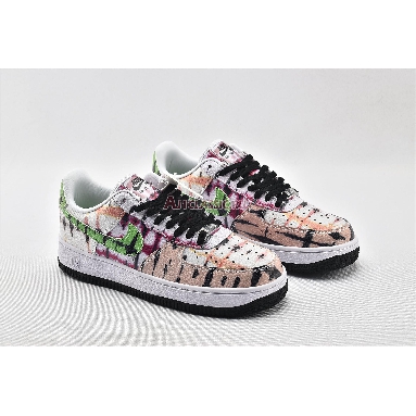 Nike Air Force 1 Low Black Tie Dye CW1267-101 White/Green Strike/Washed Coral/Black Mens Womens Shoes