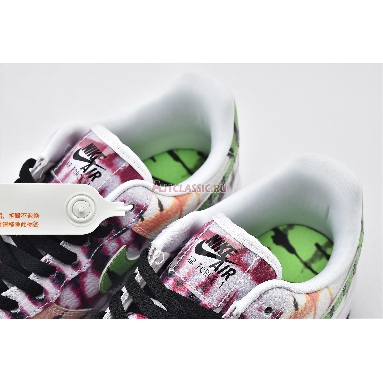 Nike Air Force 1 Low Black Tie Dye CW1267-101 White/Green Strike/Washed Coral/Black Mens Womens Shoes