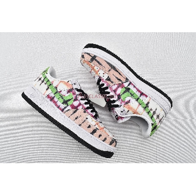 Nike Air Force 1 Low Black Tie Dye CW1267-101 White/Green Strike/Washed Coral/Black Mens Womens Shoes