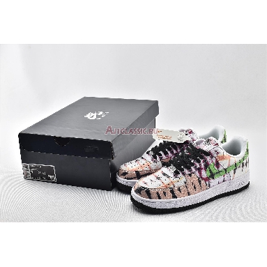 Nike Air Force 1 Low Black Tie Dye CW1267-101 White/Green Strike/Washed Coral/Black Mens Womens Shoes