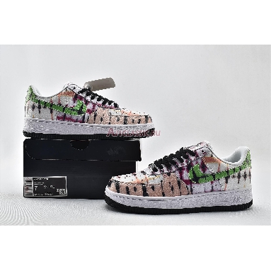 Nike Air Force 1 Low Black Tie Dye CW1267-101 White/Green Strike/Washed Coral/Black Mens Womens Shoes