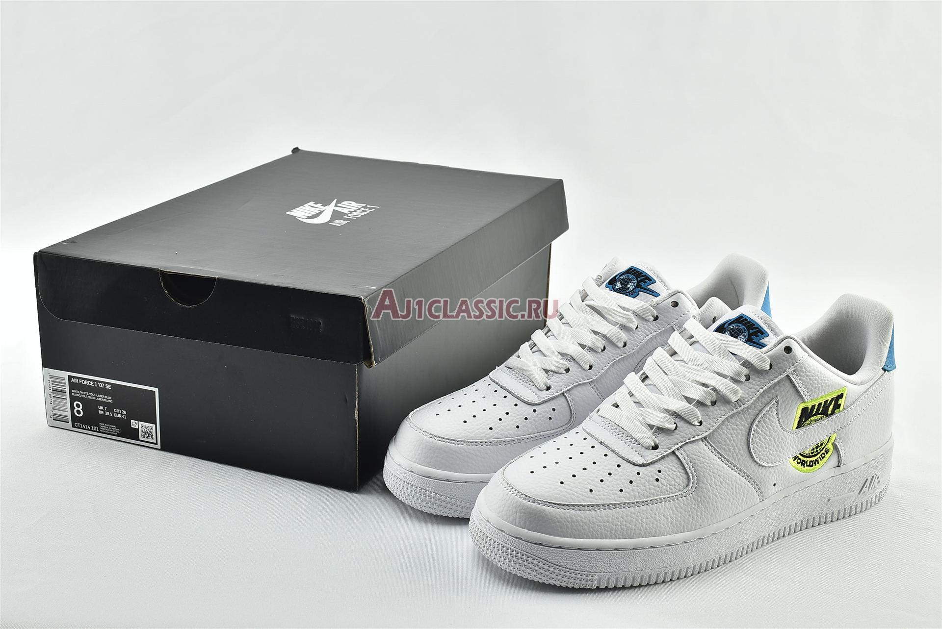 New Nike Air Force 1 07 SE "Worldwide Pack - Volt" CT1414-101 Shoes