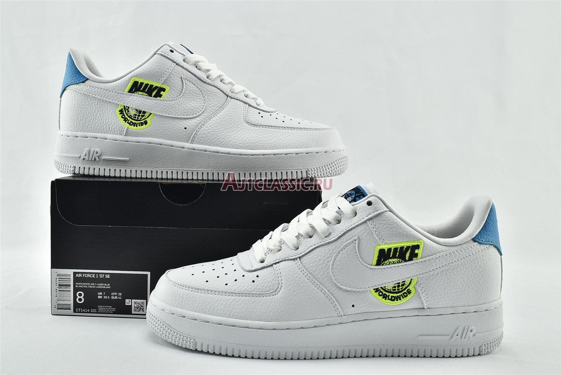 New Nike Air Force 1 07 SE "Worldwide Pack - Volt" CT1414-101 Shoes