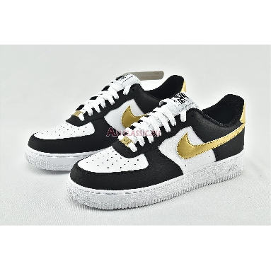 Nike Air Force 1 07 Black Gold CZ9189-001 Black/White/Metallic Gold Mens Womens Shoes