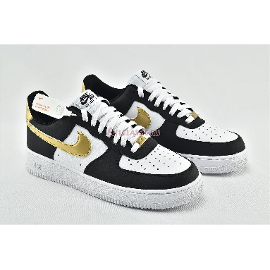 Nike Air Force 1 07 Black Gold CZ9189-001 Black/White/Metallic Gold Mens Womens Shoes