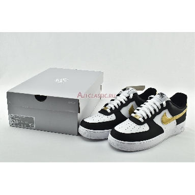 Nike Air Force 1 07 Black Gold CZ9189-001 Black/White/Metallic Gold Mens Womens Shoes