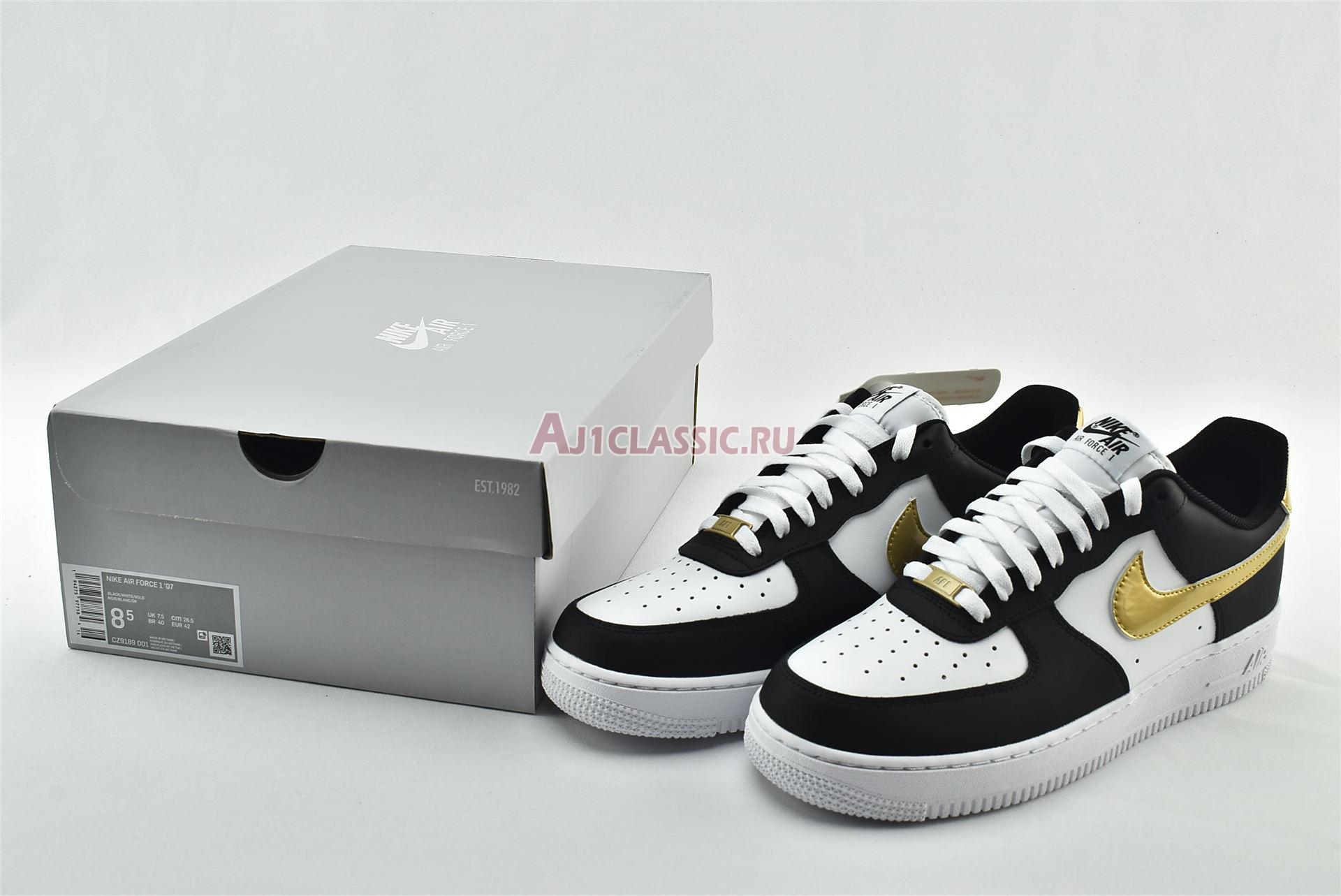 New Nike Air Force 1 07 "Black Gold" CZ9189-001 Shoes