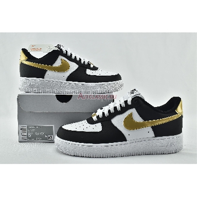 Nike Air Force 1 07 Black Gold CZ9189-001 Black/White/Metallic Gold Mens Womens Shoes