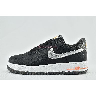 Nike Air Force 1 07 LV8 Regrind DA4676-001 Black/Total Orange/Laser Orange/Metallic Silver Mens Womens Shoes