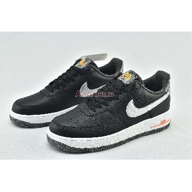 Nike Air Force 1 07 LV8 Regrind DA4676-001 Black/Total Orange/Laser Orange/Metallic Silver Mens Womens Shoes