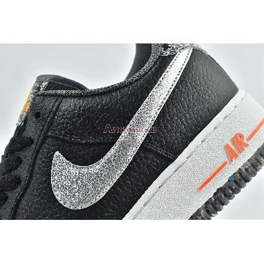 Nike Air Force 1 07 LV8 Regrind DA4676-001 Black/Total Orange/Laser Orange/Metallic Silver Mens Womens Shoes