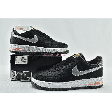 Nike Air Force 1 07 LV8 Regrind DA4676-001 Black/Total Orange/Laser Orange/Metallic Silver Mens Womens Shoes