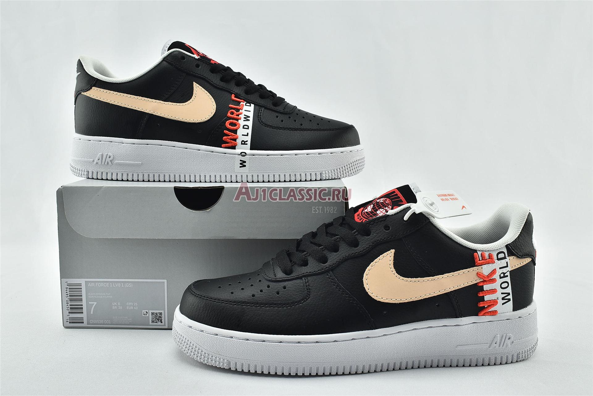 New Nike Air Force 1 LV8 1 "Worldwide Pack - Black Crimson" CN8536-001 Shoes