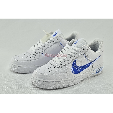 Nike Air Force 1 Low Sketch CW7581-100 White/Royal Blue Mens Womens Shoes