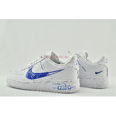 Nike Air Force 1 Low Sketch CW7581-100 White/Royal Blue Mens Womens Shoes