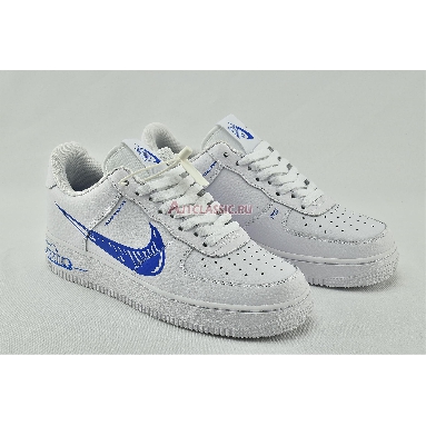 Nike Air Force 1 Low Sketch CW7581-100 White/Royal Blue Mens Womens Shoes