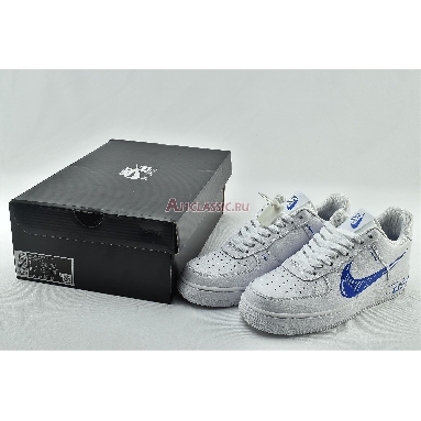 Nike Air Force 1 Low Sketch CW7581-100 White/Royal Blue Mens Womens Shoes