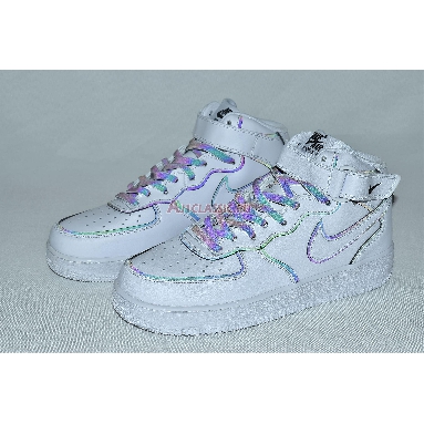 Nike Air Force 1 High Iridescent Trim 388732-810 White/White/Black Mens Womens Shoes