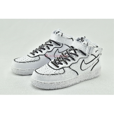 Nike Air Force 1 High Iridescent Trim 388732-810 White/White/Black Mens Womens Shoes