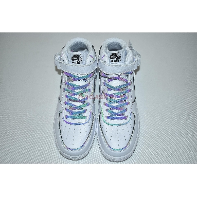 Nike Air Force 1 High Iridescent Trim 388732-810 White/White/Black Mens Womens Shoes