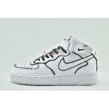 Nike Air Force 1 High Iridescent Trim 388732-810 White/White/Black Mens Womens Shoes