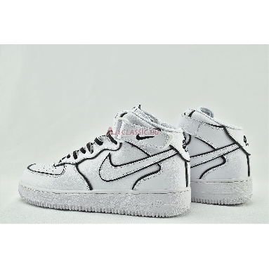 Nike Air Force 1 High Iridescent Trim 388732-810 White/White/Black Mens Womens Shoes