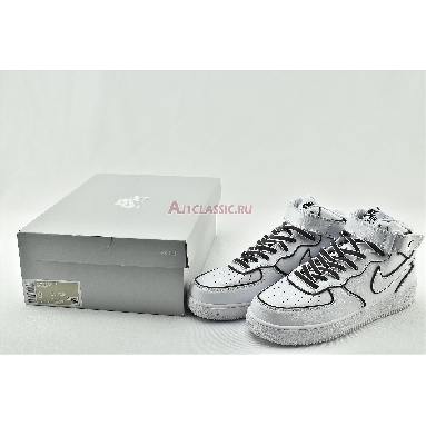 Nike Air Force 1 High Iridescent Trim 388732-810 White/White/Black Mens Womens Shoes