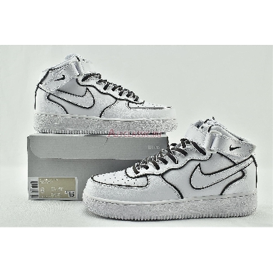 Nike Air Force 1 High Iridescent Trim 388732-810 White/White/Black Mens Womens Shoes