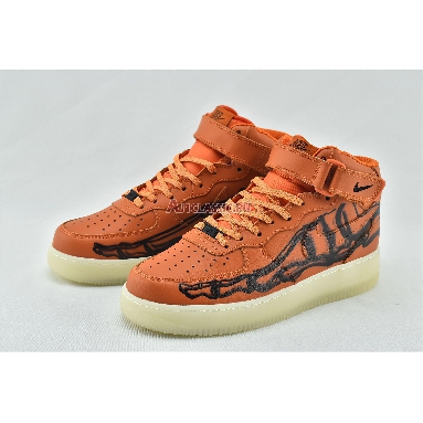 Nike Air Force 1 High Orange Skeleton CU8067-801 Brilliant Orange/Black-Brilliant Orange Mens Womens Shoes