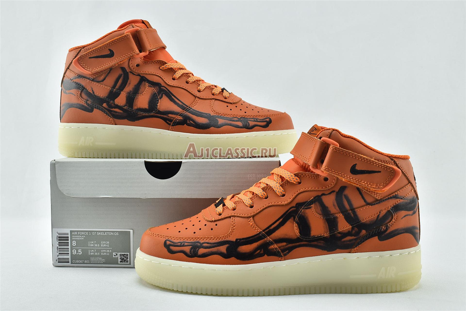 New Nike Air Force 1 High "Orange Skeleton" CU8067-801 Shoes