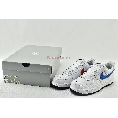 Nike Air Force 1 07 Low Mismatched Swooshes - White CT2816-100 White/University Red-Photo Blue-Black Mens Womens Shoes