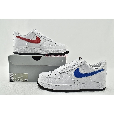 Nike Air Force 1 07 Low Mismatched Swooshes - White CT2816-100 White/University Red-Photo Blue-Black Mens Womens Shoes