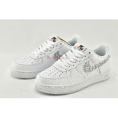 Nike Air Force 1 07 LV8 Just Do It BQ5361-100 White/White-Black-Total Orange Mens Womens Shoes