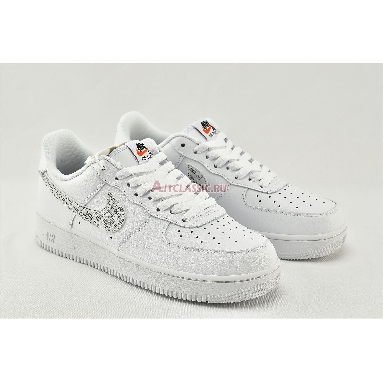 Nike Air Force 1 07 LV8 Just Do It BQ5361-100 White/White-Black-Total Orange Mens Womens Shoes