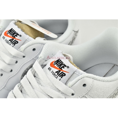 Nike Air Force 1 07 LV8 Just Do It BQ5361-100 White/White-Black-Total Orange Mens Womens Shoes