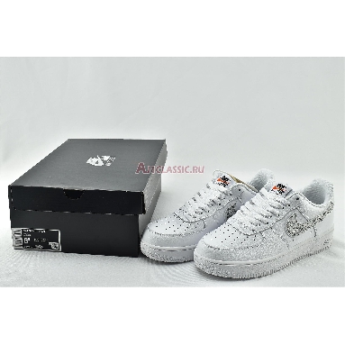 Nike Air Force 1 07 LV8 Just Do It BQ5361-100 White/White-Black-Total Orange Mens Womens Shoes