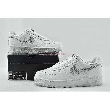 Nike Air Force 1 07 LV8 Just Do It BQ5361-100 White/White-Black-Total Orange Mens Womens Shoes