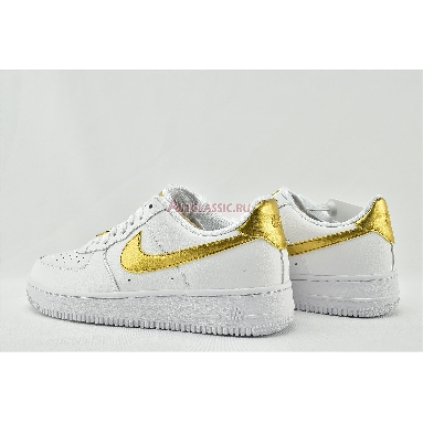 Nike Air Force 1 07 LV8 Gold Foil Swoosh DC2181-100 White/Metallic Gold/White Mens Womens Shoes