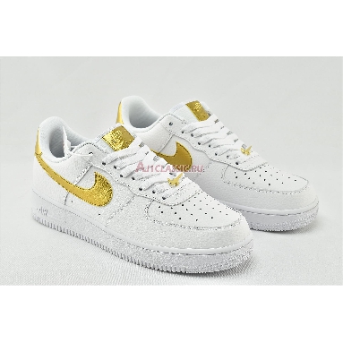 Nike Air Force 1 07 LV8 Gold Foil Swoosh DC2181-100 White/Metallic Gold/White Mens Womens Shoes