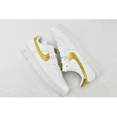 Nike Air Force 1 07 LV8 Gold Foil Swoosh DC2181-100 White/Metallic Gold/White Sneakers