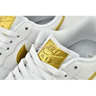 Nike Air Force 1 07 LV8 Gold Foil Swoosh DC2181-100 White/Metallic Gold/White Mens Womens Shoes