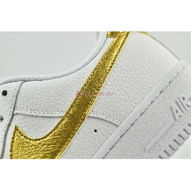 Nike Air Force 1 07 LV8 Gold Foil Swoosh DC2181-100 White/Metallic Gold/White Mens Womens Shoes