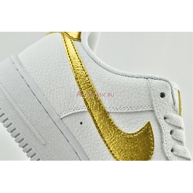 Nike Air Force 1 07 LV8 Gold Foil Swoosh DC2181-100 White/Metallic Gold/White Mens Womens Shoes