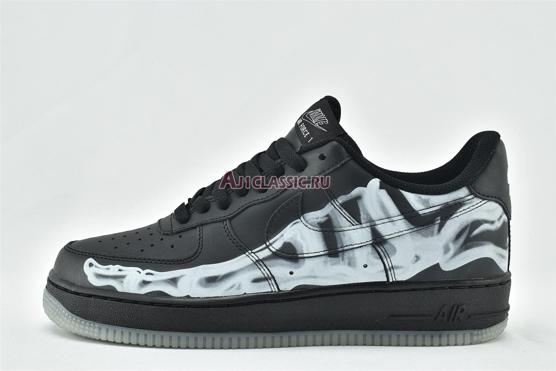 New Nike Air Force 1 07 QS "Black Skeleton" BQ7541-001 Shoes