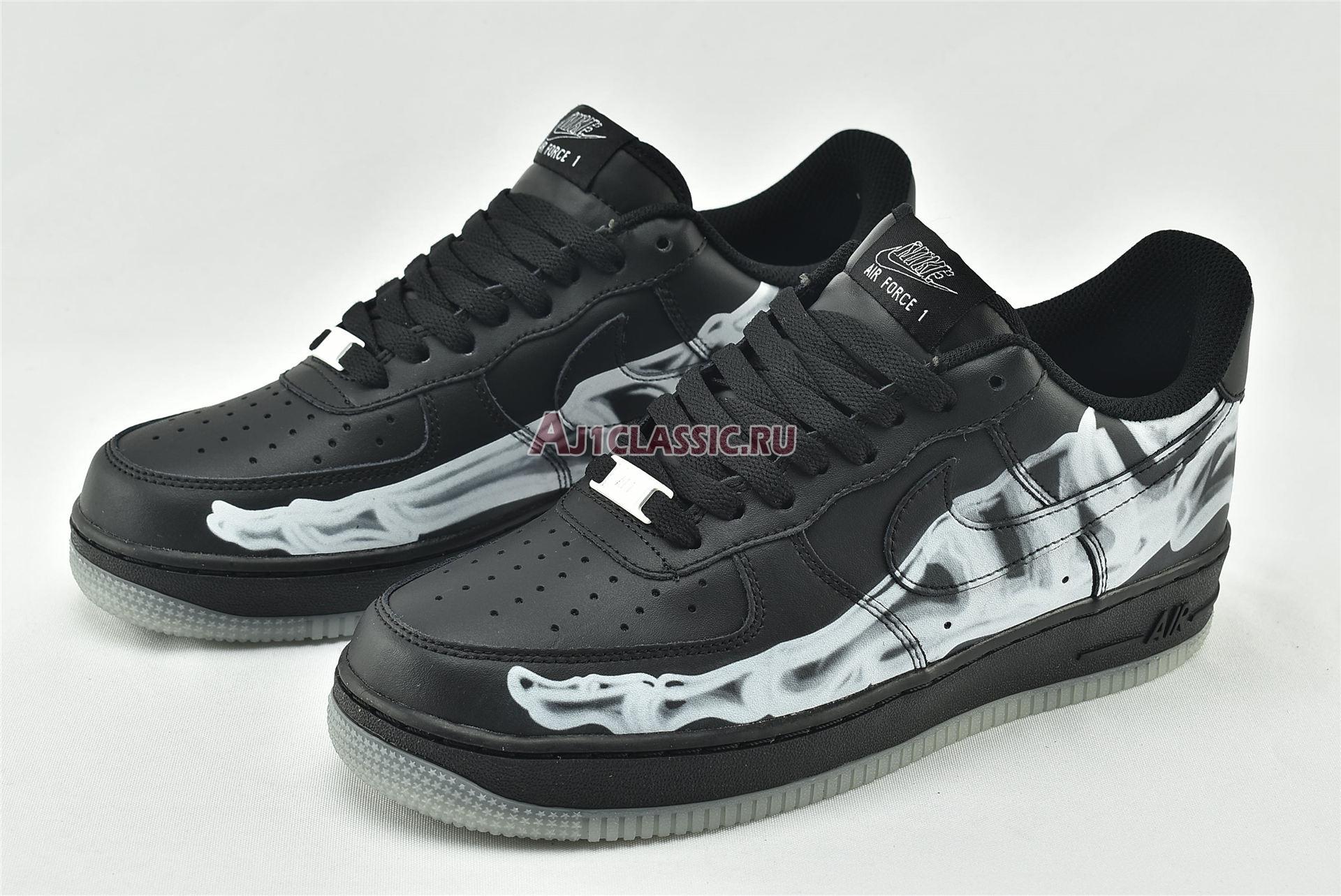 New Nike Air Force 1 07 QS "Black Skeleton" BQ7541-001 Shoes