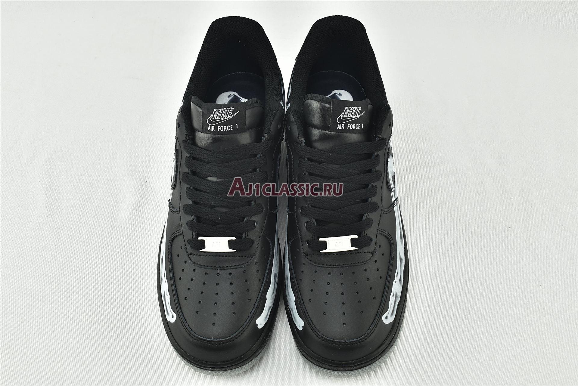 New Nike Air Force 1 07 QS "Black Skeleton" BQ7541-001 Shoes