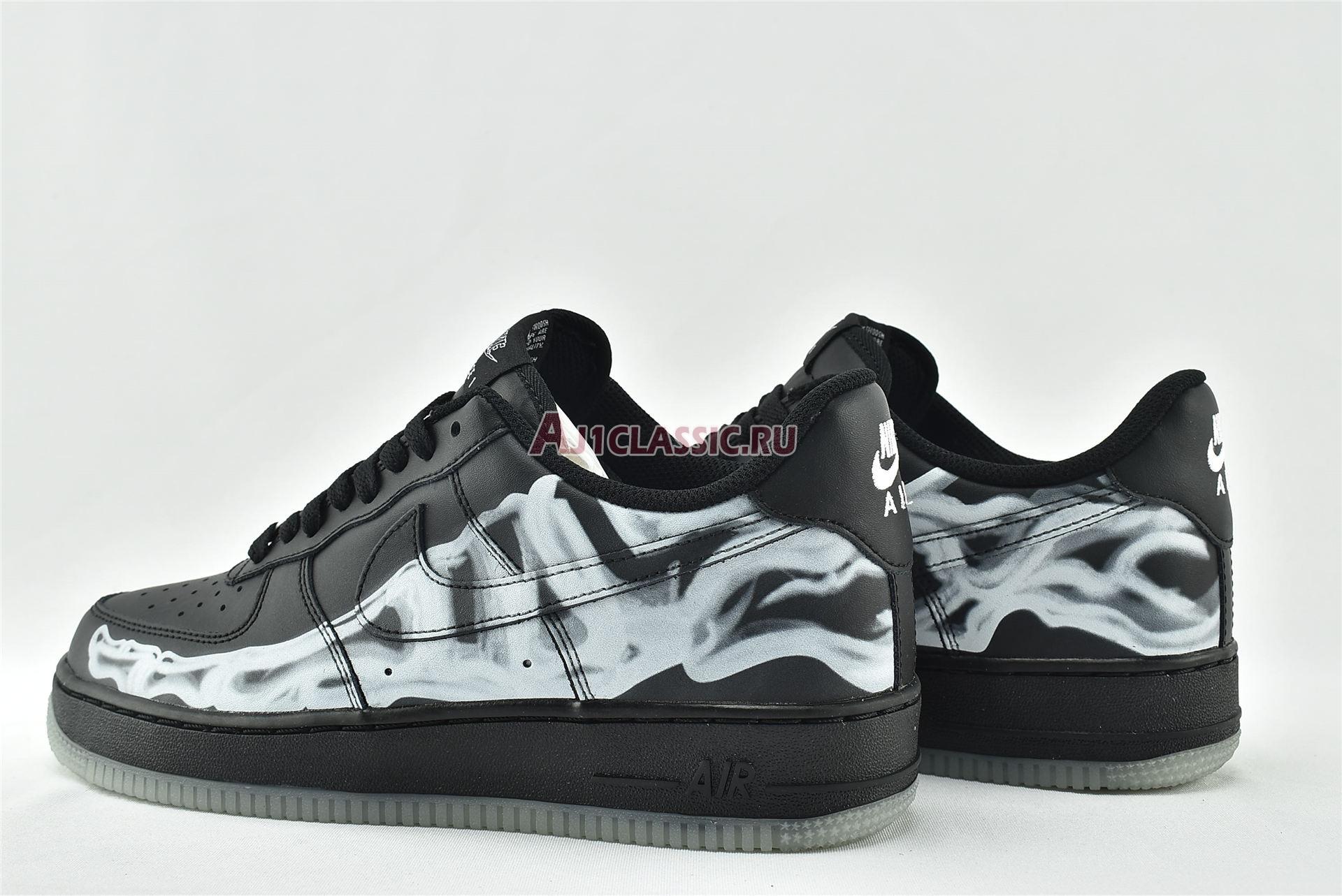 New Nike Air Force 1 07 QS "Black Skeleton" BQ7541-001 Shoes