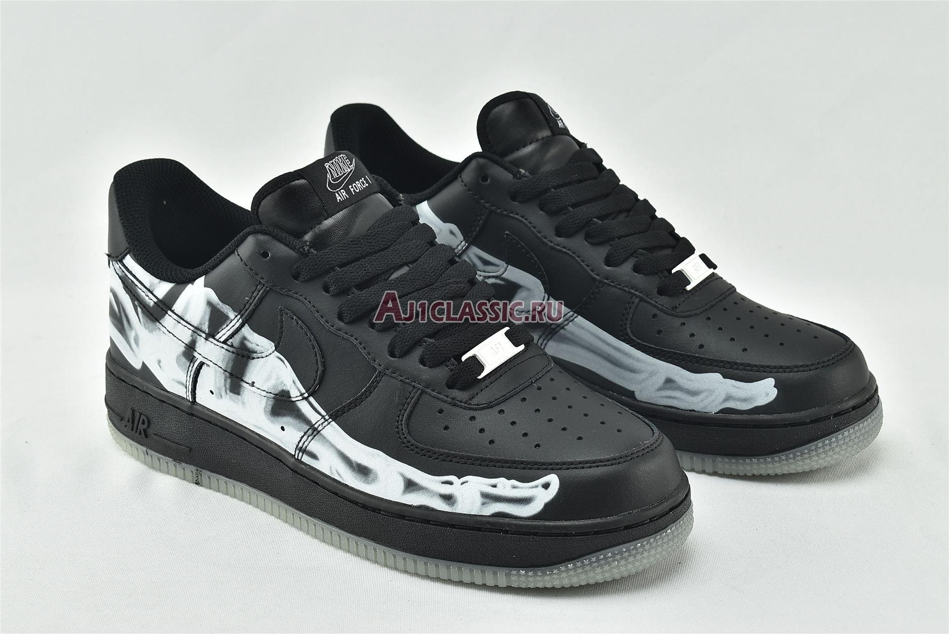 New Nike Air Force 1 07 QS "Black Skeleton" BQ7541-001 Shoes