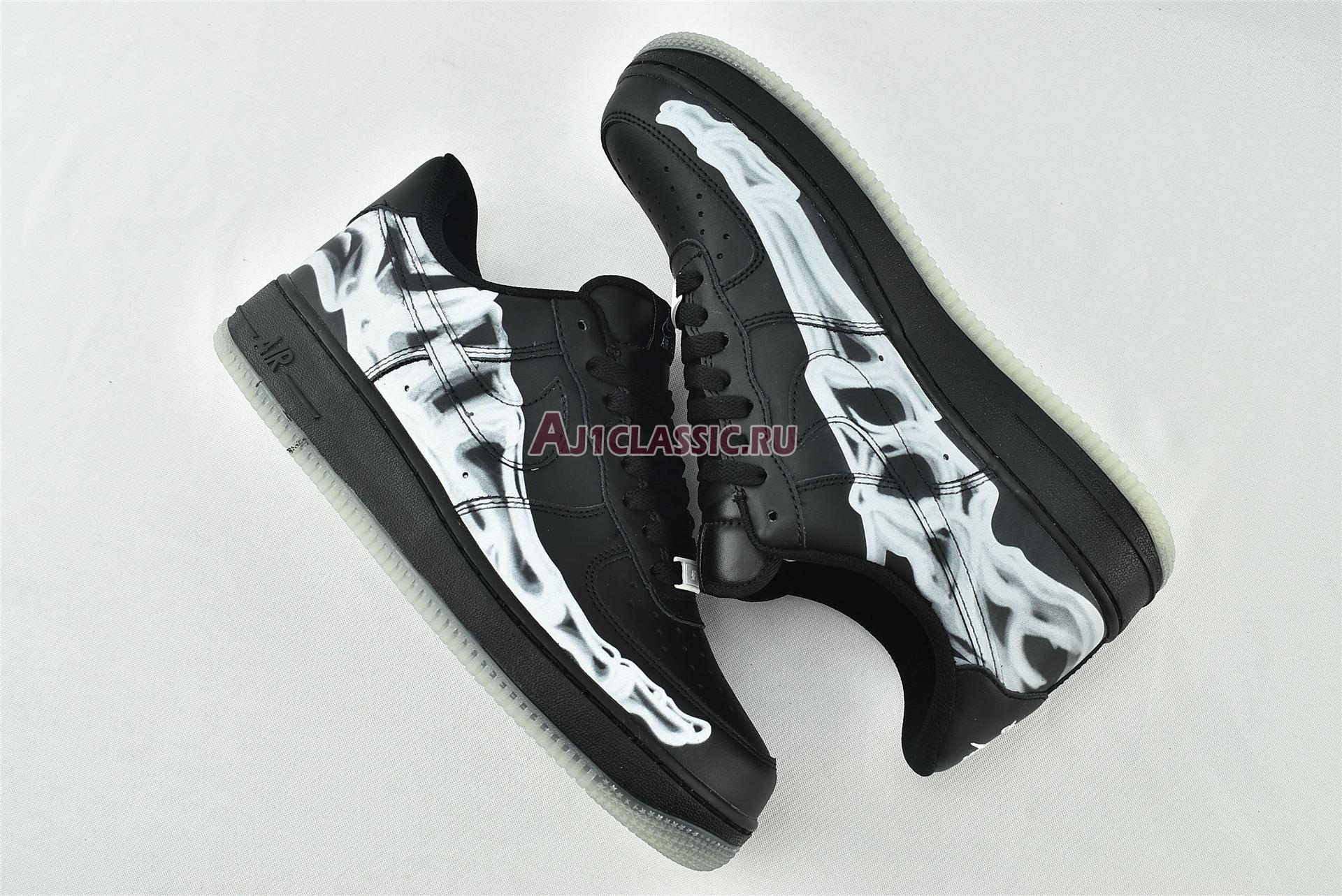 New Nike Air Force 1 07 QS "Black Skeleton" BQ7541-001 Shoes