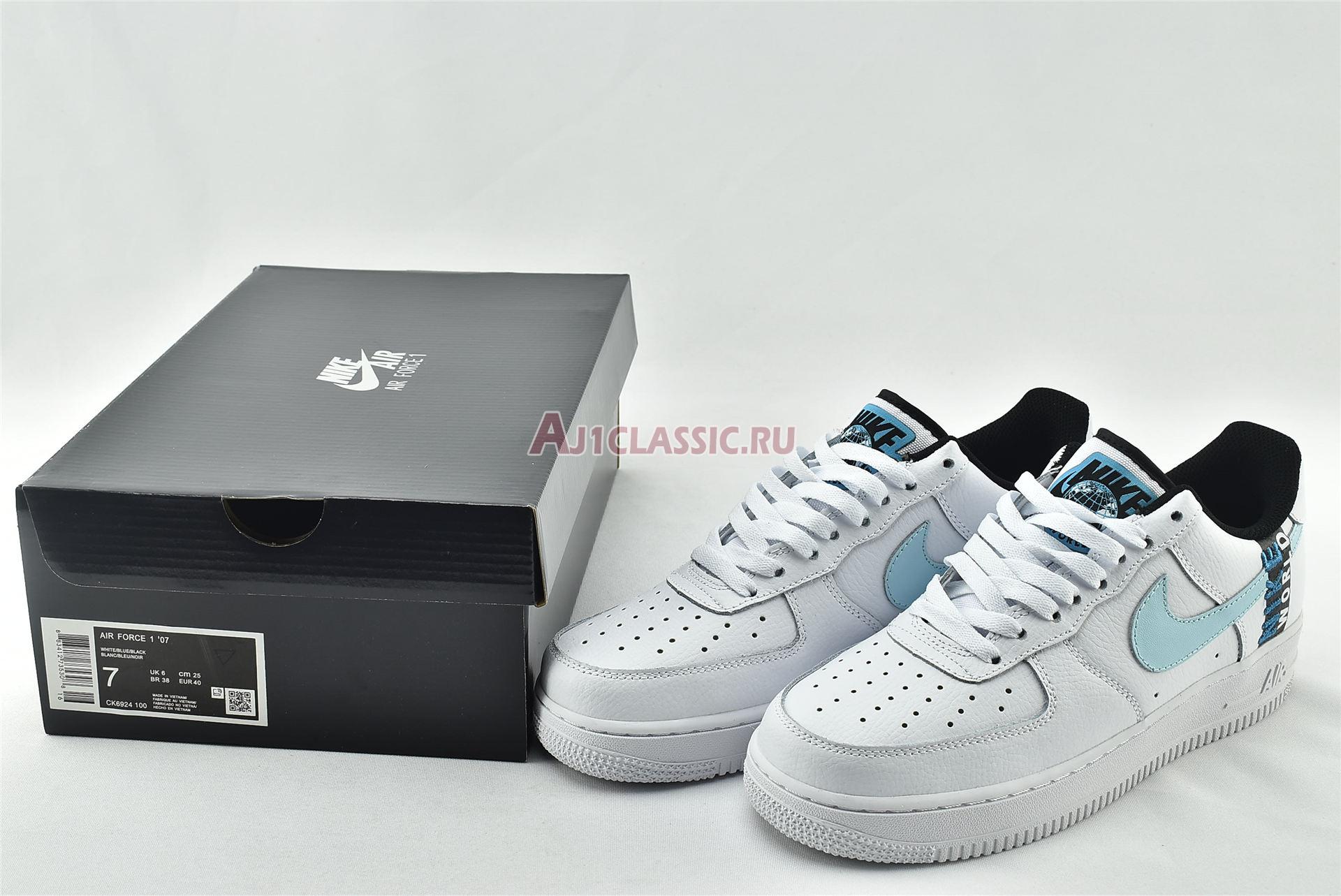 New Nike Air Force 1 07 LV8 "Worldwide Pack - Glacier Blue" CK6924-100 Shoes